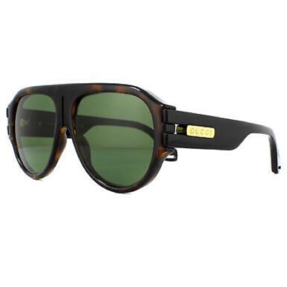 Gucci Black Brown Green 0665 Havana Sport Chunky Aviator Gg0665s Unisex Sunglass - Picture 5 of 8